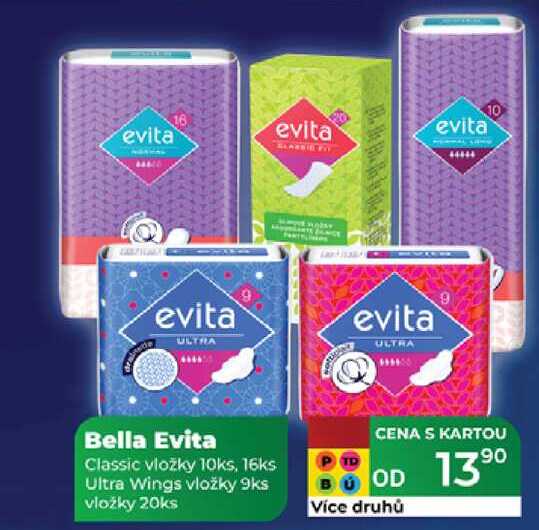 Bella Evita Classic vložky 10ks, 16ks Ultra Wings vložky 9ks vložky 20ks  