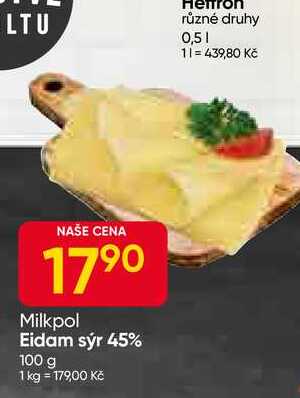Milkpol Eidam sýr 45% 100 g