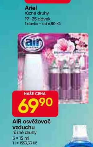 AIR osvěžovač vzduchu různé druhy 3x15 ml 