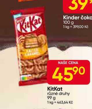 KitKat různé druhy 99 g