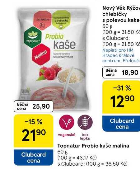 Topnatur Probio kaše malina, 60 g 