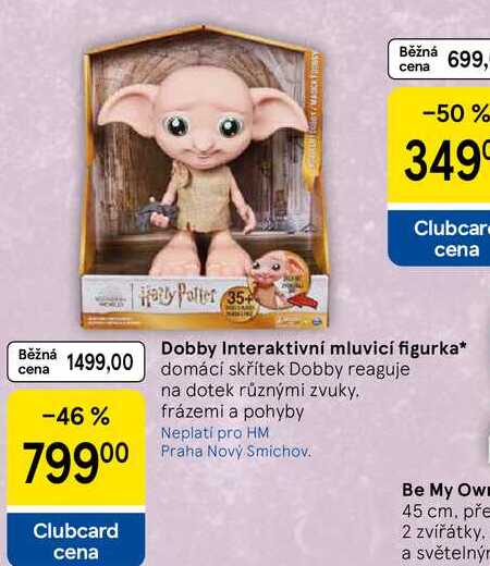 Dobby Interaktivní mluvicí figurka, domácí skřítek Dobby reaguje na dotek různými zvuky. frázemi a pohyby  