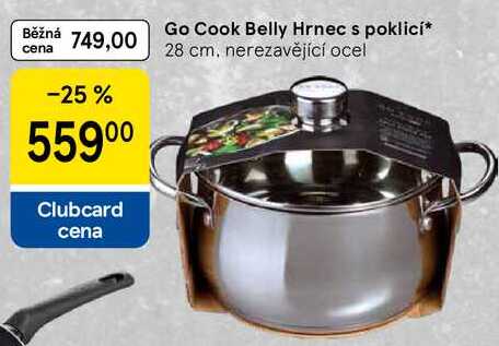 Go Cook Belly Hrnec s poklicí, 28 cm, nerezavějící ocel 