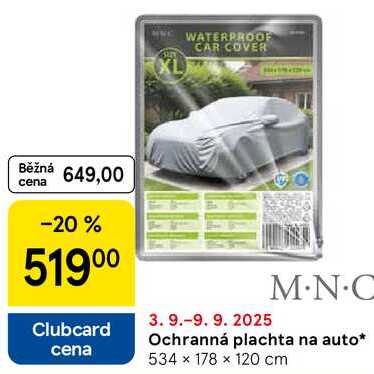 Ochranná plachta na auto, 534 x 178 x 120 cm 
