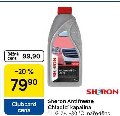 Sheron Antifreeze Chladicí kapalina, 1 l, G12+, -30 °C, naředěno 