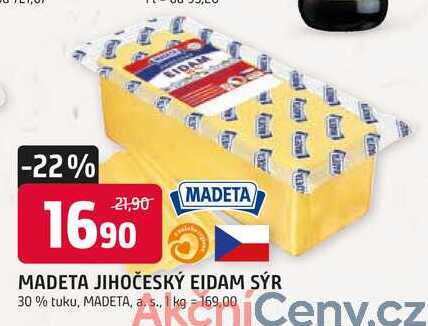 MADETA JIHOČESKÝ EIDAM SÝR 30% tuku, 100g