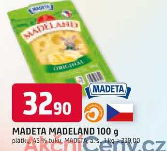MADETA MADELAND 100 g plátky, 45% tuku