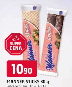 Manner sticks křupavé oplatky 30g, vybrané druhy