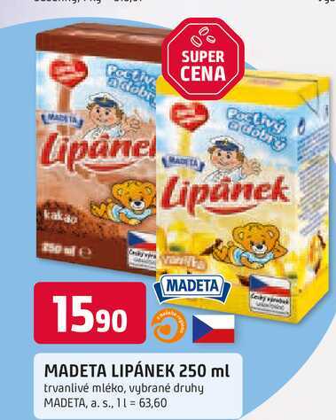 MADETA LIPÁNEK 250 ml trvanlivé mléko