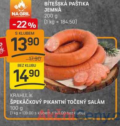 ŠPEKÁČKOVÝ PIKANTNÍ TOČENÝ SALÁM 100 g