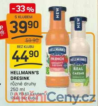 HELLMANN'S DRESINK různé druhy 250 ml