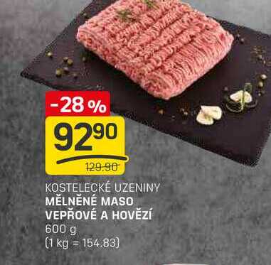 MĚLNĚNÉ MASO VEPŘOVÉ A HOVĚZÍ 600 g