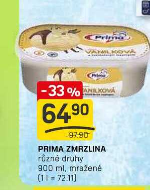 PRIMA ZMRZLINA různé druhy 900 ml, mražené