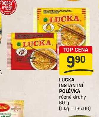 LUCKA INSTANTNÍ POLÉVKA různé druhy 60 g 