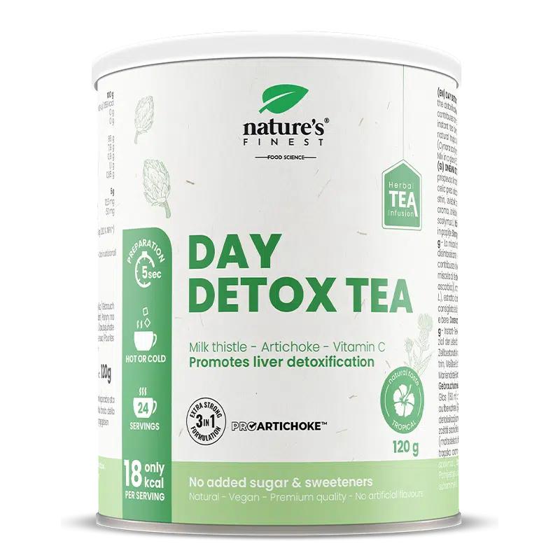 Day Detox Tea | Pročišťující energizující čaj | Čaj proti stresu | Organický | Veganský | Čaj s ostropestřcem mariánským | Podpora imunity