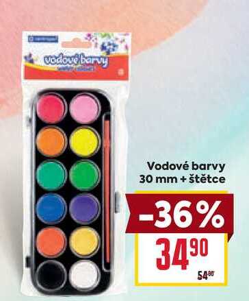 Vodové barvy 30 mm + štětce 