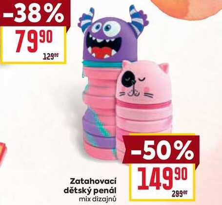 Zatahovací dětský penál mix dizajnů