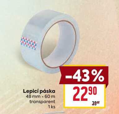 Lepicí páska 48 mm × 60 m transparent 1 ks