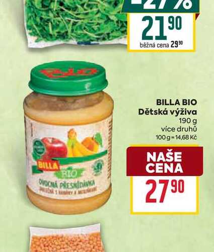 BILLA BIO Dětská výživa 190 g 