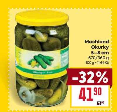 Machland Okurky 5-8 cm 670/360 g 