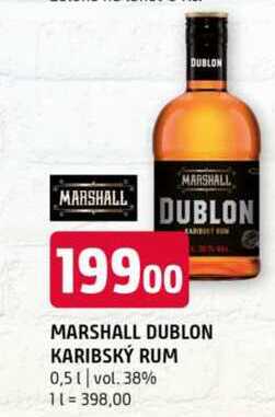 MARSHALL DUBLON KARIBSKÝ RUM 0,5 l