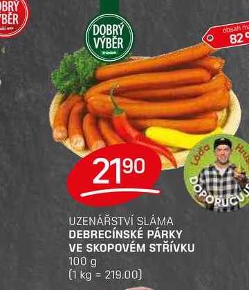 DEBRECÍNSKÉ PÁRKY VE SKOPOVÉM STŘÍVKU 100g
