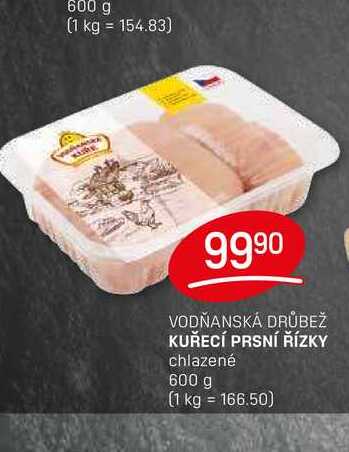 KUŘECÍ PRSNÍ ŘÍZKY chlazené 600 g