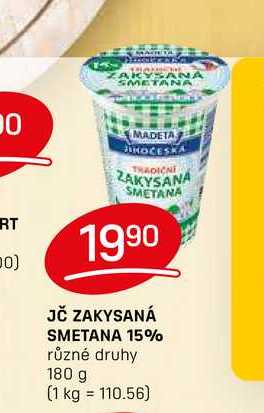 JČ ZAKYSANÁ SMETANA 15% různé druhy 180 g 