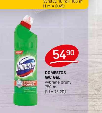 DOMESTOS WC GEL vybrané druhy 750 ml 