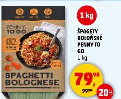 ŠPAGETY BOLOŇSKÉ PENNY TO GO, 1 kg  