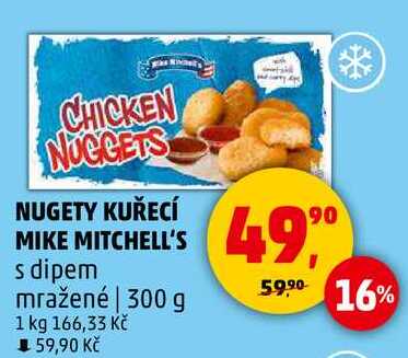 NUGETY KUŘECÍ MIKE MITCHELL'S s dipem mražené, 300 g