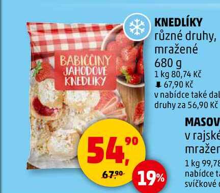 KNEDLÍKY různé druhy, mražené, 680 g 