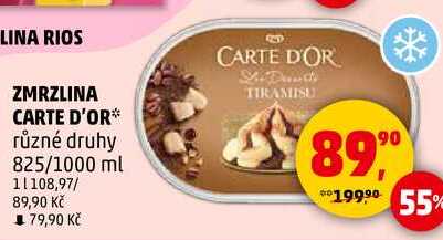ZMRZLINA CARTE D'OR různé druhy, 825/1000 ml  