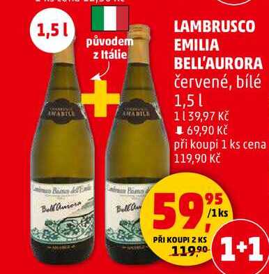 LAMBRUSCO EMILIA BELL'AURORA červené, 1,5 l 