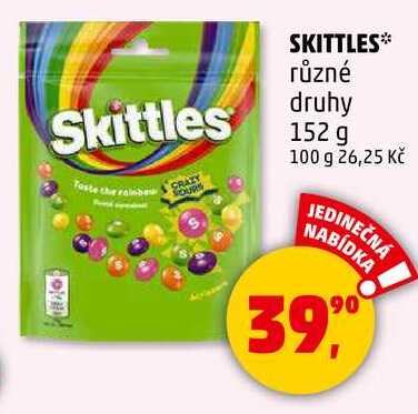 SKITTLES různé druhy, 152 g 