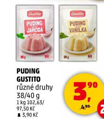 PUDING GUSTITO různé druhy, 38/40 g 