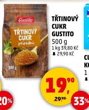 TŘTINOVÝ CUKR GUSTITO, 500 g  