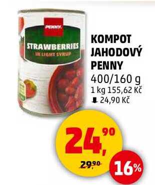 KOMPOT JAHODOVÝ PENNY, 400/160 g  