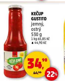KEČUP GUSTITO jemný, ostrý, 530 g 