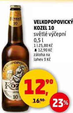 VELKOPOPOVICKÝ KOZEL 10 světlé výčepní, 0,5 l
