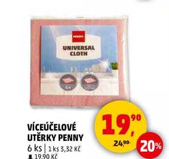VÍCEÚČELOVÉ UTĚRKY PENNY, 6 ks  
