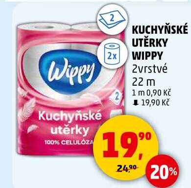 KUCHYŇSKÉ UTĚRKY 2x WIPPY, 2vrstvé 22 m 
