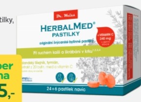 HERBALMED PASTILKY DR. WEISS ISLANDSKÝ LIŠEJNÍK + TYMIÁN + MED A VITAMIN C 24 + 6 pastilek