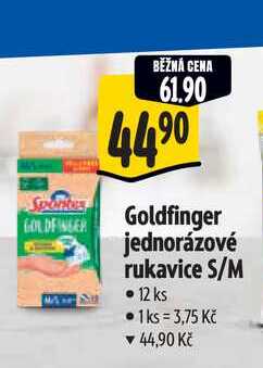  Goldfinger jednorázové rukavice S/M  12 ks  
