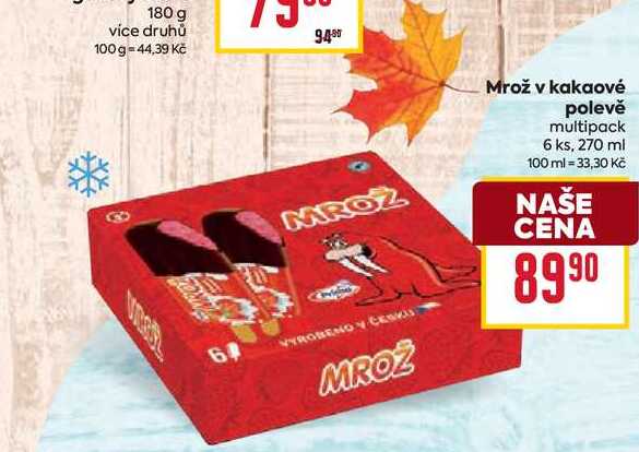 Mrož v kakaové polevě multipack 6 ks, 270 ml