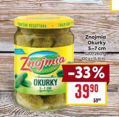 Znojmia Okurky 5-7 cm 520/260g 