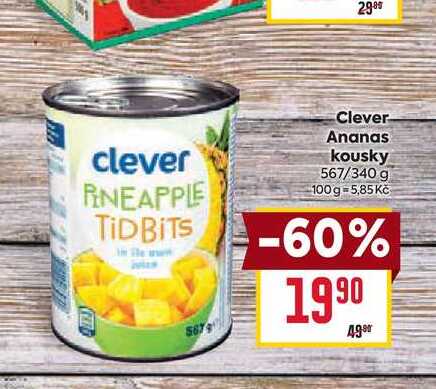 Clever Ananas kousky 567/340 g