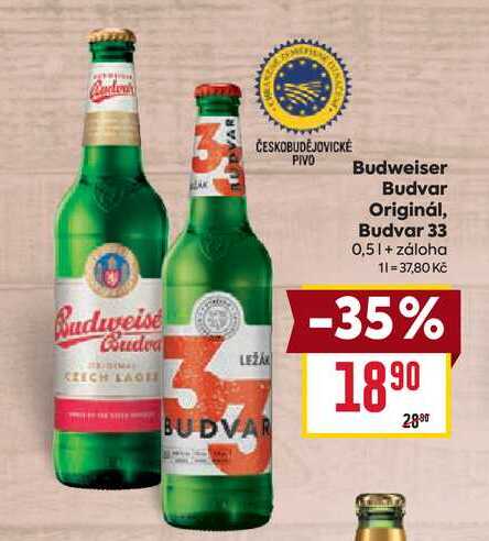 BUDVAR Budvar Originál, Budvar 33 0,5l