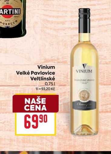 Vinium Velké Pavlovice Veltlínské 0,75l