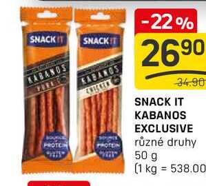 SNACK IT KABANOS EXCLUSIVE různé druhy 50 g